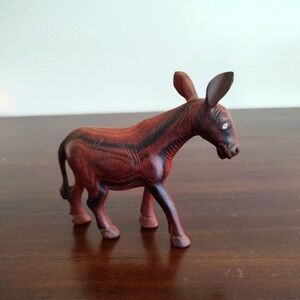 Senegal Carved Wooden Donkey Folk Art Figure